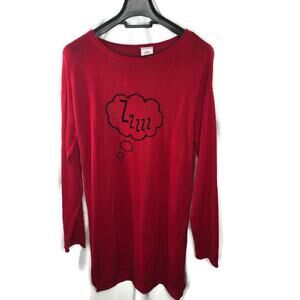 Sleep Sense Red Knit ZZZZZs Nightgown Size Small NWT